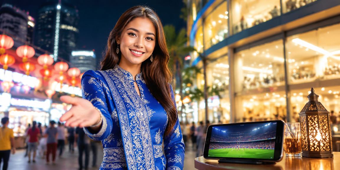 Pengguna wanita Malaysia mengakses platform kasino mudah alih 695 di Kuala Lumpur dengan selamat